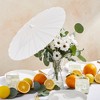 Juvale 6 Pack Small Parasol Paper Umbrellas for Decorations for Kids, Cocktail Party Decor, DIY Crafts, Sun Parasols Photo Props, White, 16 In - 3 of 4