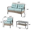 FIONECA 4-Piece Outdoor PE Wicker Patio Furniture Set with Black Metal Table, All-Weather Rattan Conversation Set for Garden, Balcony, Porch - 2 of 4