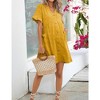 Womens Maternity Dress Swiss Dot V Neck Short Sleeve Button Down Summer Casual Baby Shower Mini Dresses - 3 of 4