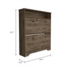 SKRAN Shoe Rack 46" H, One Open Storage Shelf, Two Internal Storage Drawers, Two Doors for Hallway, Brown - 3 of 4