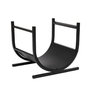 Karl Home | Elegant Black Wrought Iron U-Shaped Firewood Rack - 1 of 4