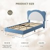 GAOMON Upholstered Bed Frame for Kids - with Adjustable Chic Scallop Headboard, Cute Velvet Princess Platform Bed for Girls/Kids - 2 of 4