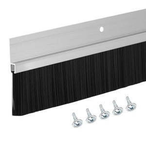 Unique Bargains Aluminum Nylon Door Brush Bottom Sweeps 35.46" x 2.68" Silver 1 Pc - 1 of 4