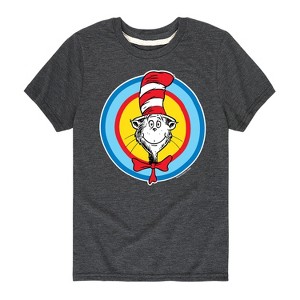 Boys' - Dr. Seuss - Cat In the Hat Smile Short Sleeve Graphic T-Shirt - 1 of 4