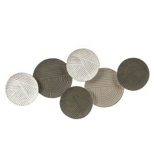 LuxenHome Multi-Color Metal Round Plate Wall Decor - 1 of 4