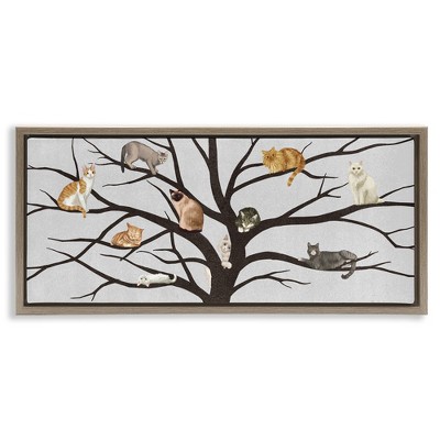 Stupell Industries Cats In Tree Pet Painting, 31" x 14"