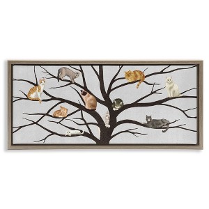 Stupell Industries Cats In Tree Pet Painting, 31" x 14" - 1 of 4