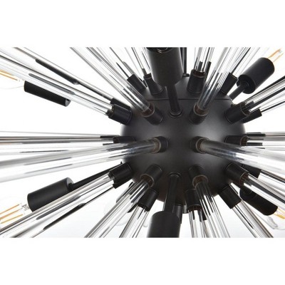 Sienna 42-Inch Black Crystal Rod Pendant Light