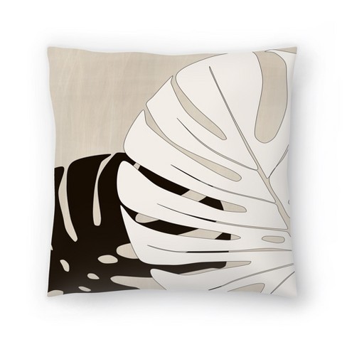 Americanflat 18x18 Throw Pillow Minimalist Flower Line Neutral 4 by The Print Republic