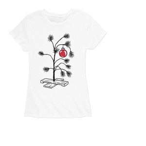 Women's - Instant Message - Sad Christmas Tree Short Sleeve Graphic T-Shirt - 1 of 4