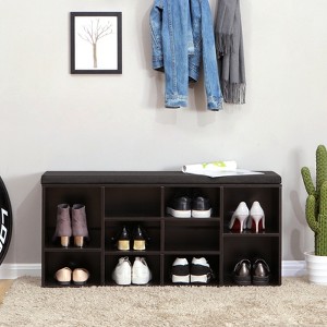 Shoe Storage Bench Shoes Organize with 10 Cushion and Cushion Seat - 1 of 4