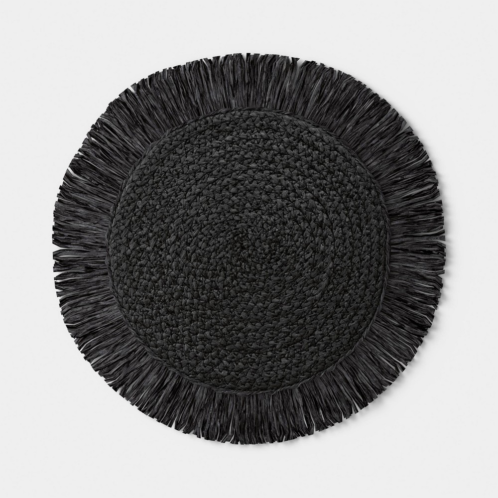 Natural Woven Fringe Placemat Black - Threshold™
