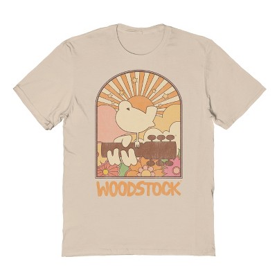 Woodstock Men's Sunrise Bird Logo Short Sleeve Graphic Cotton T-Shirt