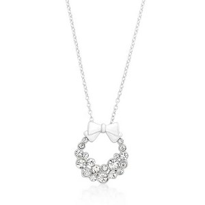 ShineHigh Holiday Wreath Crystal Pendant Necklace – Available in Champagne, Clear, and Multi-Colored Crystals with Rhodium or Goldtone Finish - 1 of 1