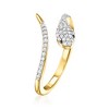 Ross-Simons 0.20 ct. t.w. Black and White Diamond Snake Ring in 18kt Gold Over Sterling - 3 of 4
