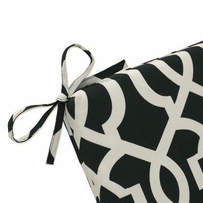 Modern Geo Black & White Outdoor Chair Cushion, 36.5"