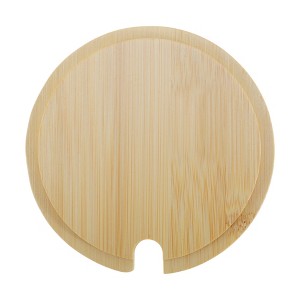 Unique Bargains Flexible with Spoon Hole Cup Cover Wood Tone 1Pc - 1 of 4