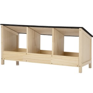 Bencmate Pet Crates and Houses Chicken Coop with Waterproof Roof and 3 Nest Areas for Outdoor Patio Deck Garden, Beige, 33.9"*11.8"*16.1" - 1 of 4