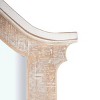 Olivia & May 37"x28" Wooden Arched Scroll Wall Mirror with Brown Distressing Cream: No Assembly, Modern Decor - 4 of 4