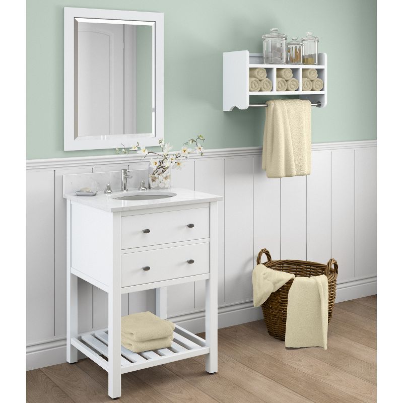 Bath Storage Shelf with Towel Rod 25" - Alaterre Furniture, 3 of 7