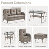 Outdoor 3-Seat Sofa Swivel Chair Table with Ottomans - 2 of 4