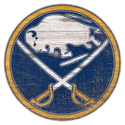 Nhl Buffalo Sabres Distressed Logo Cutout Sign : Target