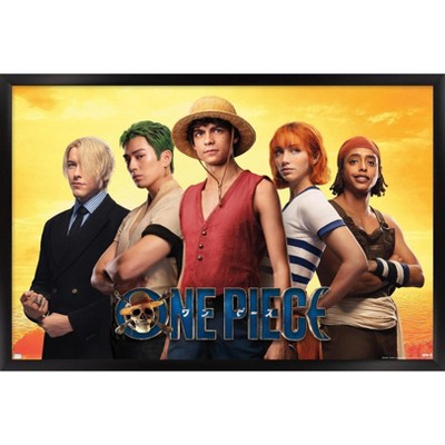 Trends International Netflix One Piece - Going Merry Framed Wall Poster  Prints Black Framed Version 14.725 x 22.375