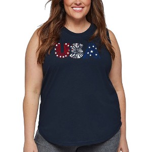 LA Pop Art USA Fireworks - Women's Word Art Tank Top - 1 of 4