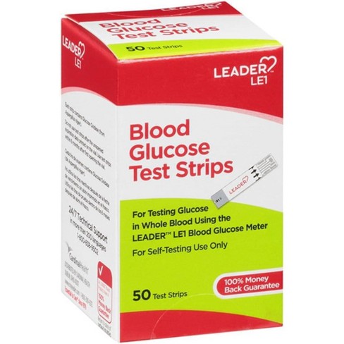 Leader LE1 Blood Glucose Test Strips, 50 Count - image 1 of 4