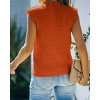 Womens Cap Sleeve Pullover Sweater Knit Tank Tops Crew Neck Sweater - 2 of 4