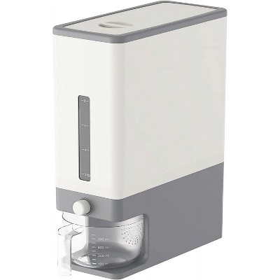 LunaLulinlk 25 lb Cereal Dispenser, Moisture-Proof Rice Storage Container, Pantry Cereal Dispenser, BPA-Free, Gray