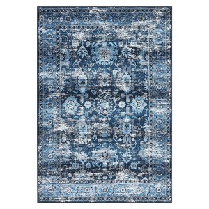 Washable Vintage Printed Rug Non Slip Low Pile Rug Soft Retro Throw Floor Cover Foldable Indoor Carpet for Living Room Bedroom Playroom Nursery - 1 of 4