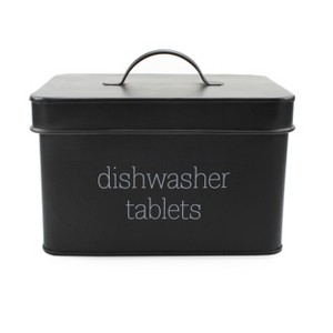 AuldHome Design Enamelware Dishwasher Pod Holder, Farmhouse Tablet Container; Kitchen Storage Tin w/ Lid - 1 of 4