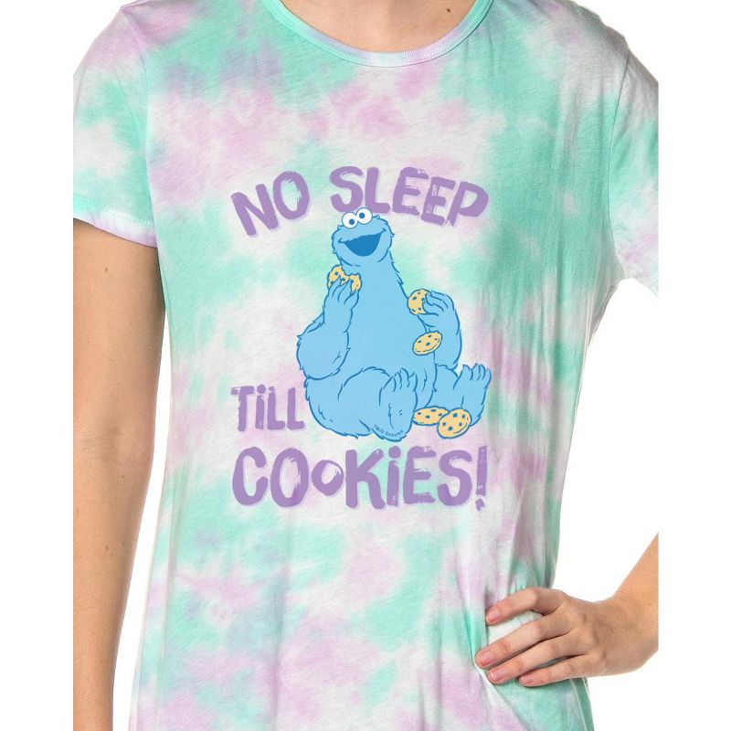 Sesame Street Women's Cookie Monster Nightgown Sleep Pajama Shirt For Adults Multicolored, 2 of 5