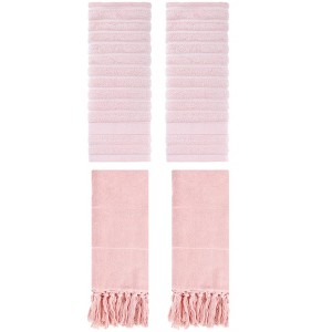 REGALWOVEN 4 Packs Solid Absorbent Soft Cotton Hand Towels 14" x 30" - 1 of 4