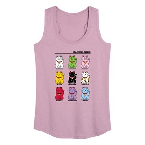 Women's - Instant Message - Lucky Cat Graphic Racerback Tank - 1 of 4