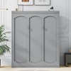NicBex Queen Size Murphy Bed 89.8" Wooden Queen Bed Frame Morden Hideaway Wall Bed with Storage Shelf for Apartment - 3 of 4