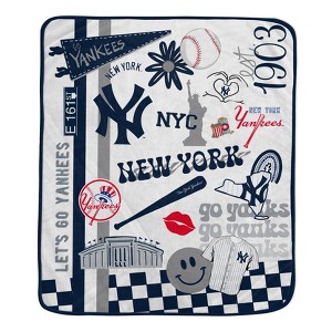 MLB New York Yankees Native Fan Royal Plush Blanket - 1 of 1