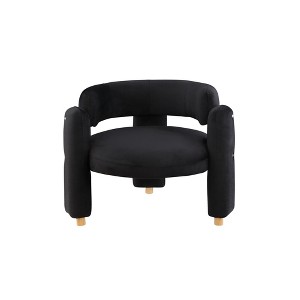 Modern Barrel Accent Chair with Hollow Back, Stylish Curved Arm Side Chair for Bedroom & Living Room - 1 of 4