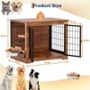 Jojoka 37.2 Inch Dog Crate Furniture, Indoor Dog Kennel with 360¡ã Rotating Feeder and 2 Doors, Wooden Pet Cage for Small Medium Dogs, Brown - 2 of 4