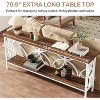 Gulches Industrial Retro 2-Tier Console Table, 70.9" Sofa Table Behind Couch with Storage, White - 4 of 4