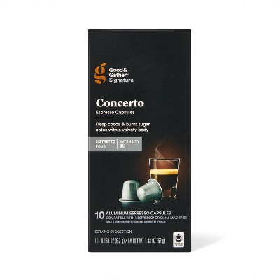 Signature Ristretto Concerto Pods Espresso Roast Coffee - 10ct  - Good & Gather™