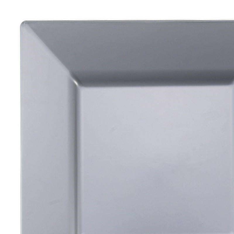 Smarty Had A Party 9.5" Silver Square Plastic Dinner Plates (120 Plates), 2 of 5