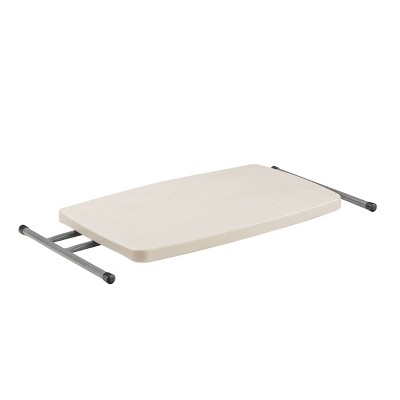 Speckled Gray Adjustable Height Folding Card Table with Steel Frame