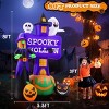 HOMDOX 3.25 × 1.25 × 8 FT Halloween Inflatables with Built-in LED Lights, Spooky Ghost Tombstone with Witch Pumpkin Cat Decorations Outdoor Pumpkin - 2 of 4