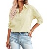 Zeagoo Striped Button Down Shirts for Women Casual Loose Long Sleeve Shirts Business Work Tunic Top - 4 of 4