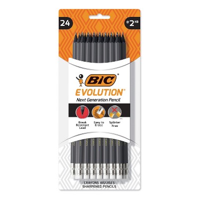 BIC Evolution Pencil HB (#2) Black Lead Gray Barrel 24/Pack PGEBP241