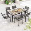 Tangkula 59" x 35" Large Rectangle Outside Table w/ Metal Legs Accommodate up to 6 - 3 of 4