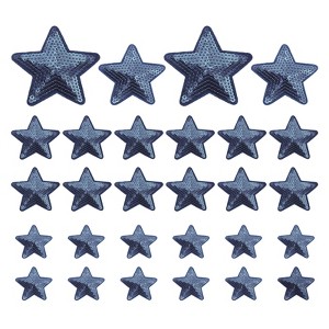 Unique Bargains DIY Embroidery Sequin Glitter Star Shape Iron on Patches 28 Pcs - 1 of 4