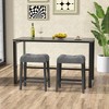Tangkula 24" Saddle Bar Stools Set of 2 w/ Footrest Rubber Wood Frame for Kitchen Island - 3 of 4